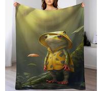 LLXXHH Frog Throw Blanket, Soft Microfiber Fluffy Flannel Blankets for Bed Sofa Couch Settees, Kids Adult Gift Travel 150×200cm