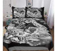 LLXXHH Gothic Skull Duvet Cover Set Quilt Covers With Pillowcases Soft Bedding Sets 3Pcs Set, for Kids Adult Bed Linen Comforter Cover Single(135x200cm)