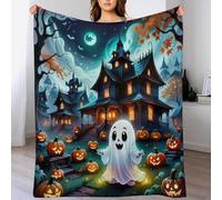LLXXHH Halloween Ghost Blanket Ultra-soft Micro Fleece Throw Soft And Warm Blankets Flannel Throws for Sofas, Armchair, Couch And Bed 150×200cm