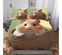 LLXXHH Hamster Duvet Cover Set Microfiber Bedding Set Quilt Cover 2 Pieces with Pillowcases For Boys Girls Comforter Cover Single(135x200cm)
