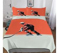 LLXXHH Ice Hockey Printed Duvet Cover Set for Boys Girls Kids Teens Bedding Soft Microfiber Bedspread Quilt Covers with Pillowcase Double (200x200cm)
