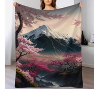 LLXXHH Japanese Cherry Blossoms Plush Throw Blanket Fuzzy Soft Blankets Flannel for Couch, Bed, Sofa Warm And Cozy for All Seasons 180×200cm