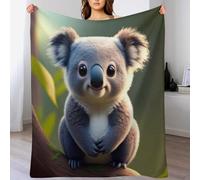 LLXXHH Koala Throw Blankets Soft Warm Comfortable Throws for Couch Flannel Blanket Bed Throw for Bedroom Couch Travel Kids 100×130cm