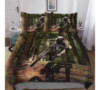 LLXXHH Mountain Bike Comforter Cover Bedding Set Kids Duvet Cover Bedspread Cover with Pillowcase Soft Quilt Cover for Youth And Adult King(220x240cm)