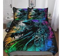 LLXXHH Painting The Grim Reaper 3D Printed Duvet Cover Sets 3 Piece Set Super Soft Quilt Cover with Pillowcase For Boys, Girls And Teenagers Double (200x200cm)