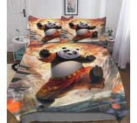 LLXXHH Panda Duvet Cover Set Kids Bed Cover Adults Bedroom Quilt Cover 3 Pcs, 3D Printing Bedding, Soft Microfiber Bed Set King(220x240cm)