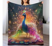 LLXXHH Peacock Blanket Soft Comfortable Warm Blankets Suitable For All Seasons Bed Linen Sofa And Travel Camping Throw 150×200cm