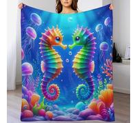 LLXXHH Seahorse Blanket Ultra-soft Micro Fleece Blankets Soft And Warm Throws Anti-pilling Throw For Adults & Kids 150×200cm
