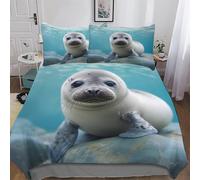 LLXXHH Seal Bedding Set Duvet Cover with Pillowcase Soft Microfiber Comforter Cover 3pcs For Boys, Girls And Teenagers Single(135x200cm)