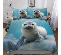 LLXXHH Seal Duvet Cover Set Microfibre Soft Quilt Covers Easy Care Cover Bedding Sets with Pillowcase for Teen Adult Kids King(220x240cm)