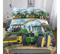 LLXXHH Tractor 3D Duvet Cover Microfiber Bedding Set Quilt Covers with Pillowcases Soft Comforter Cover For Boys Girls Single(135x200cm)