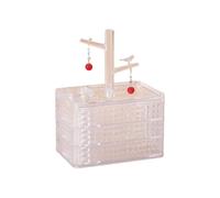 LLXYWJ 360 Degree Rotating Earring Jewelry Storage Box, Black