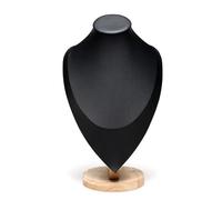 LLXYWJ Necklace Display Stand 2pc Wooden Mannequin Bust Necklace Display Stand Portrait Model Neck Pendant Jewellery Storage Rack Holder Window Sho (Black S)