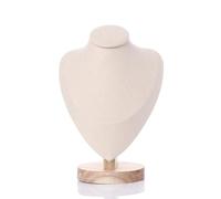 LLXYWJ Necklace Display Stand 2pc Wooden Mannequin Bust Necklace Display Stand Portrait Model Neck Pendant Jewellery Storage Rack Holder Window Sho (Black S)