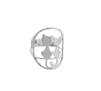 LLYANZ Stainless Steel Three Cats in the Moonlight Can Open Adjust Ring Hollow Cute Cat Rings, Stainless Steel, gem na