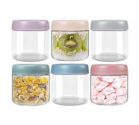LLygophile 350ML Overnight Oatmeal Container, 6 Glass Mason Jars with Lids,Reusable Transparent Storage Jars for Oatmeal, Milk, Fruit Salad, Vegetable, Jam