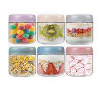 LLygophile 6 overnight oat cans, 350ml glass Mason jar with lid, yogurt jar, salad jar, yogurt, snacks, spices, and other reusable glass food storage containers.