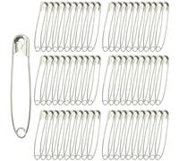 LLYJOYE 60 Pack Large Safety Pins, 55mm Nickel-Plated Steel Pins, Silver Crafts Pins for Sewing, Quilting, Nappies