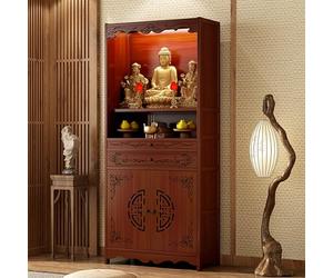 LLYLAFDC Buddha Altar Cabinet Bamboo Furniture, Altar Shelf For Buddha Statues Special Table Supplies Placement Counter Household Standing Cabinet(53cm)