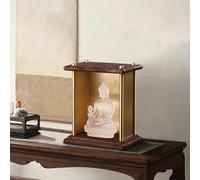LLYLAFDC Buddha Altar Shelf Shrine, Modern Offering Table, Sturdy Natural Retro Design Niche Display Stand, Antique Display Base Crafts Pedestal(9.4in)