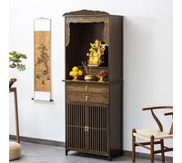 LLYLAFDC Buddha Altar Shelf Shrine, Standing Modern,Decorative Buddhist Altar Carving Buddha Table Statue Figurine Stand, Chinese Fengshui Statue Display Cabinet(27.5in)