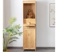 LLYLAFDC Buddha Altar Shrine Cabinet,Display Pedestal Bamboo Prayer Buddhist Niche Sturdy Natural Retro Design,Altar Table With Storage(Natural,60cm*185cm)