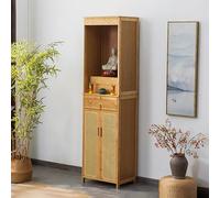 LLYLAFDC Buddha Shelf Bamboo Furniture, Niche Chinese Cabinet,Household Statue Standing Cabinet,Meditation Table Guan Gong Guanyin Offering Table(Natural,15.6 * 72.8in)