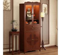 LLYLAFDC Buddhist Altar Shelf Buddhist Supplies, Home Guan Gong God Of Wealth Sturdy Natural Retro Design Altar Table With Storage(52 * 170cm)