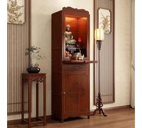 LLYLAFDC Buddhist Altar Shelf Buddhist Supplies, Home Guan Gong God Of Wealth Sturdy Natural Retro Design Altar Table With Storage(38 * 170cm)