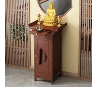 LLYLAFDC Chinese Buddhist Altar Shelf Buddhist Supplies, Premium Hand Made Carved Temple Display Cabinet,Sturdy Natural Retro Design(50cm)
