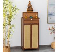 LLYLAFDC Meditation Altar Table, Offering Table, Bamboo Buddha Shelf, Organizer Figurine Holder Buddhist Niche Display Stand, New Chinese Style Statue Stand(Brown,46cm)