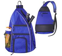 LLYWCM Reversible Crossbody Sling Backpack - Pickleball Paddle, Tennis, Travel Bag for Women & Men (Blue)