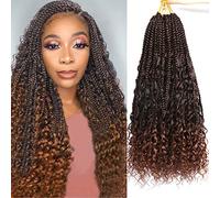 LLZBEAUTYHair 8 Packs Crochet Braids Hair Extensions Box Braids Extensions Hair Pre looped Crochet Hair Extension Goddess Box Braids Crochet Hair Extensions for Black Women (20 Inch (Pack of 8), T30)