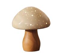 LLZCJXGS Creative Wooden Mushroom Lamp, Adjustable Night Light, Portable Wireless Light, for Living Room, Bedroom, Dining Room(Style 1,Monochrome)