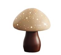 LLZCJXGS Creative Wooden Mushroom Lamp, Adjustable Night Light, Portable Wireless Light, for Living Room, Bedroom, Dining Room(Style 2,Monochrome)