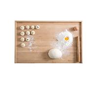 LLZH Bamboo Pastry Board, Extra Large Pasta Board, Reversible Chopping Board, Cutting Board for Kitchen, for Kneading Dough, Noodle, Pie, Pizza, Bread, with 3 Tall Lips,70 x 45 x 2.5 cm