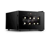 LLZH Electronic Wine Cooler, Freestanding Red & White Wine Fridge, 8 Bottle Small Home Bar Wine Cellar, Digital Control, Glass Door, Counter Top Mini Refrigerator,Horizontal