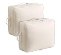 LLZJDDPLY 2 Pack Under Bed Storage, Foldable Underbed Storage Containers, Washable, Compressible, Ideal for Clothes, Quilt, Blanket(Beige,X-Large)