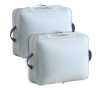 LLZJDDPLY 2 Pack Under Bed Storage, Foldable Underbed Storage Containers, Washable, Compressible, Ideal for Clothes, Quilt, Blanket(Blue,Medium)