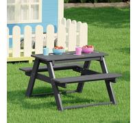 LLZJDDPLY Kids Picnic Table, HDPE Kids Picnic Tables for Outdoors with 2 Bench, Weather Resistant Toddler Picnic Table for Backyard, Patio, Garden, Playroom, Easy to Assemble(Gray)