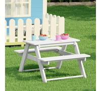 LLZJDDPLY Kids Picnic Table, HDPE Kids Picnic Tables for Outdoors with 2 Bench, Weather Resistant Toddler Picnic Table for Backyard, Patio, Garden, Playroom, Easy to Assemble(White)
