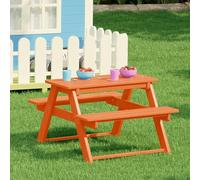 LLZJDDPLY Kids Picnic Table, HDPE Kids Picnic Tables for Outdoors with 2 Bench, Weather Resistant Toddler Picnic Table for Backyard, Patio, Garden, Playroom, Easy to Assemble(Orange)