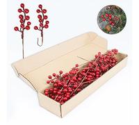 LLZLL 32 Pack Christmas Tree Decorations, Artificial Red Berry Stems 6.5inch Christmas Berry Picks with Holly Berries for Xmas Winter Holiday Home DIY Ornaments