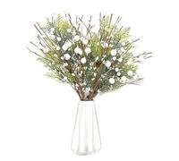 LLZLL Christmas Floral Picks 6Pack Christmas Berry Picks with Holly Berries Artificial White Berry Stems for Xmas Winter Holiday Home DIY Ornaments (17inch)