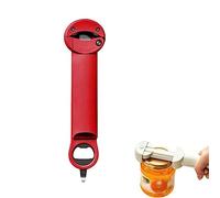 Llzzy Can Opener Adjustable Cap Screwer Adjustable Multifunctional Stainless Steel Can Opener Jar Lid Gripper (Red)