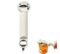 Llzzy Can Opener Adjustable Cap Screwer Adjustable Multifunctional Stainless Steel Can Opener Jar Lid Gripper (White)