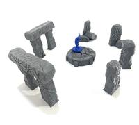 LM3D Circle of Modular Stones, Fantasy Scenery for Wargames, Miniatures 28mm and 32mm, 3D Printed
