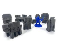LM3D Control Terminals and Consoles, 7 Pieces, Scenery for Wargames and Sci-Fi Miniatures, Scale 28mm-32mm, 3D Printing