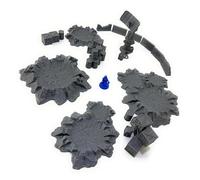 LM3D Craters Outpost Sci-Fi Scattering Terrain, 4 Craters with Communication Tower, Jersey Barriers, Barrels and Supply Boxes, 28mm-32mm, 33 Pieces