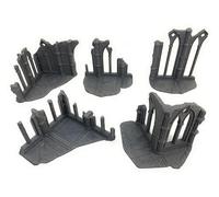 LM3D Gothic Cathedral Ruins, Scenery for Wargames 28mm-32mm, 5 Pieces.